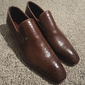 S'BAKER Leather Mens Shoes Tab Dark Brown Size EU 44